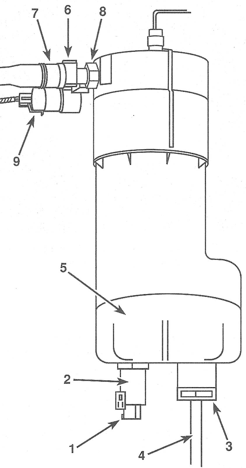 RAM Trucks Fuel filter assembly details (2009 6.7L diesel engine)