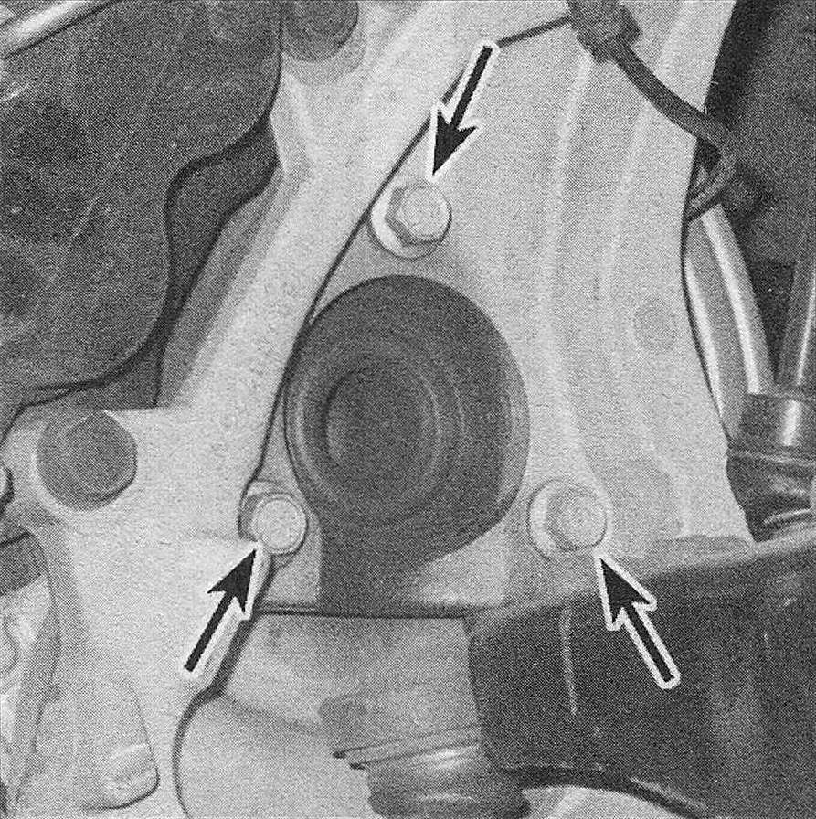 RAM Trucks To detach the hub from the steering knuckle, remove these bolts (2WD shown, 4WD similar)