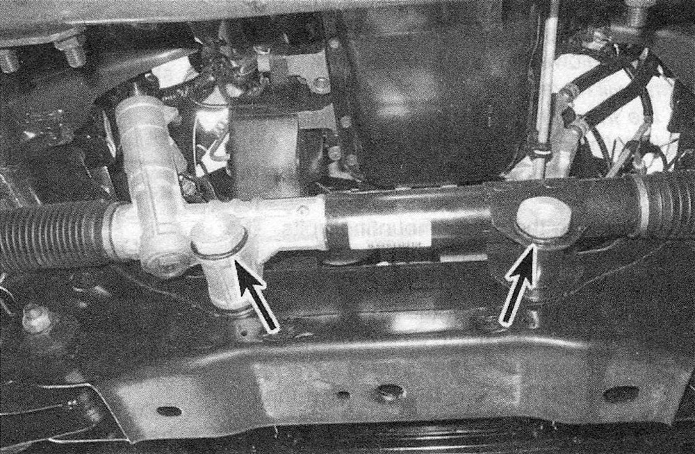 RAM Trucks Location of the rack-and-pinion steering gear mounting bolts