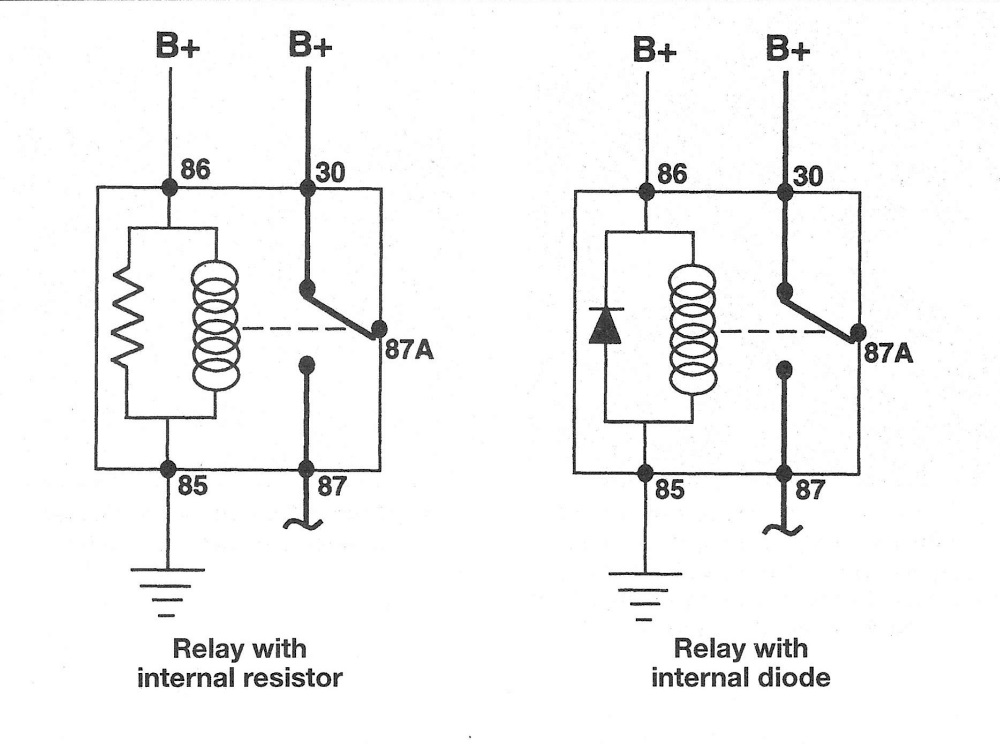 RAM Trucks Typical ISO relay designs, terminal numbering and circuit connections