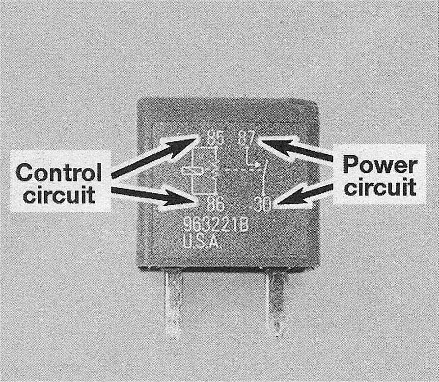 RAM Trucks Most relays are marked on the outside to easily identify the control circuit and power circuits - this one is of the four-terminal type 