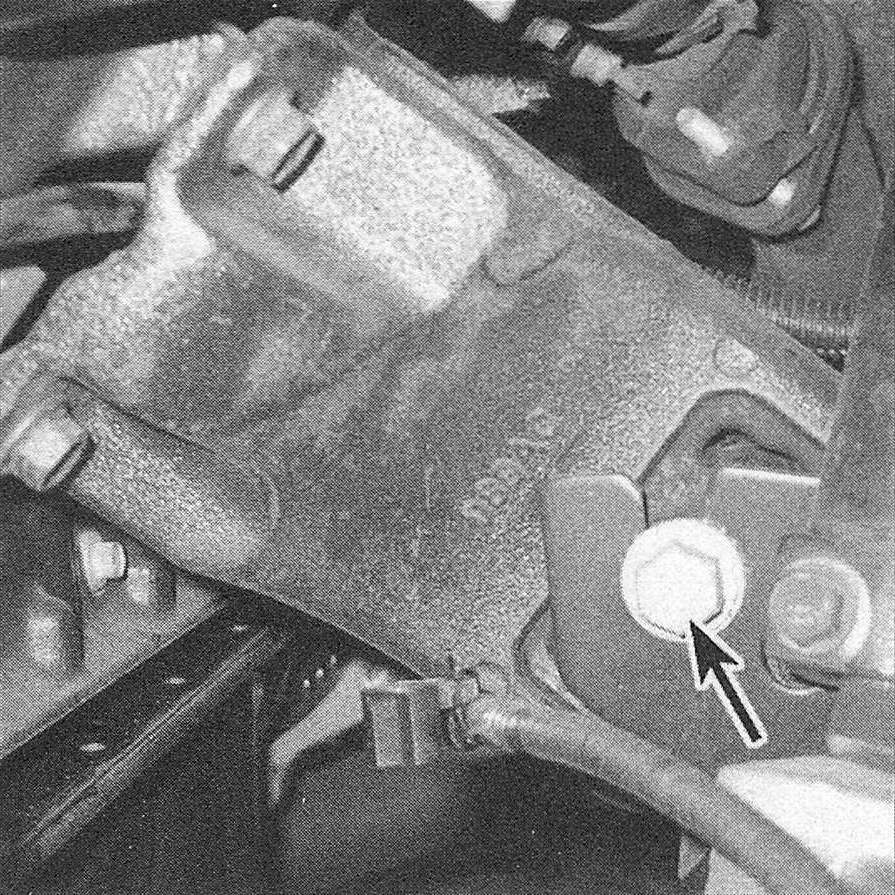 RAM Trucks Hemi engine Location of the left side engine mount through-bolt