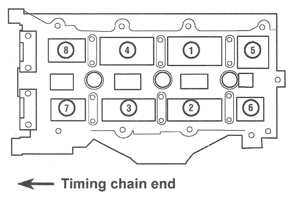 RAM Trucks 3.6L V6 engine Left side cylinder head bolt TIGHTENING sequence