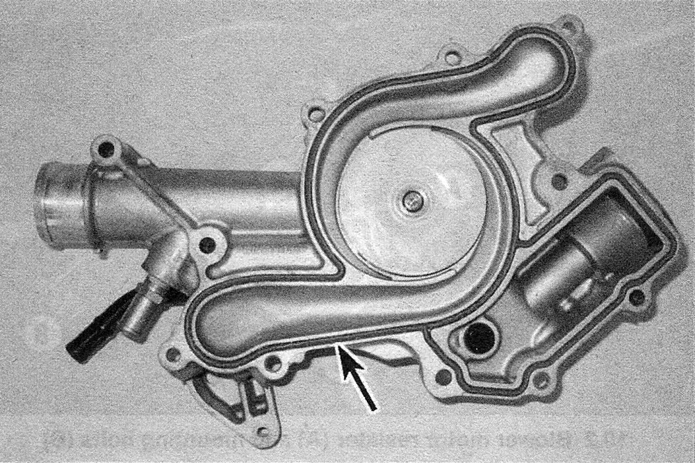 RAM Trucks Water pump 0-ring location - make sure it rests properly in its groove (Hemi engine)