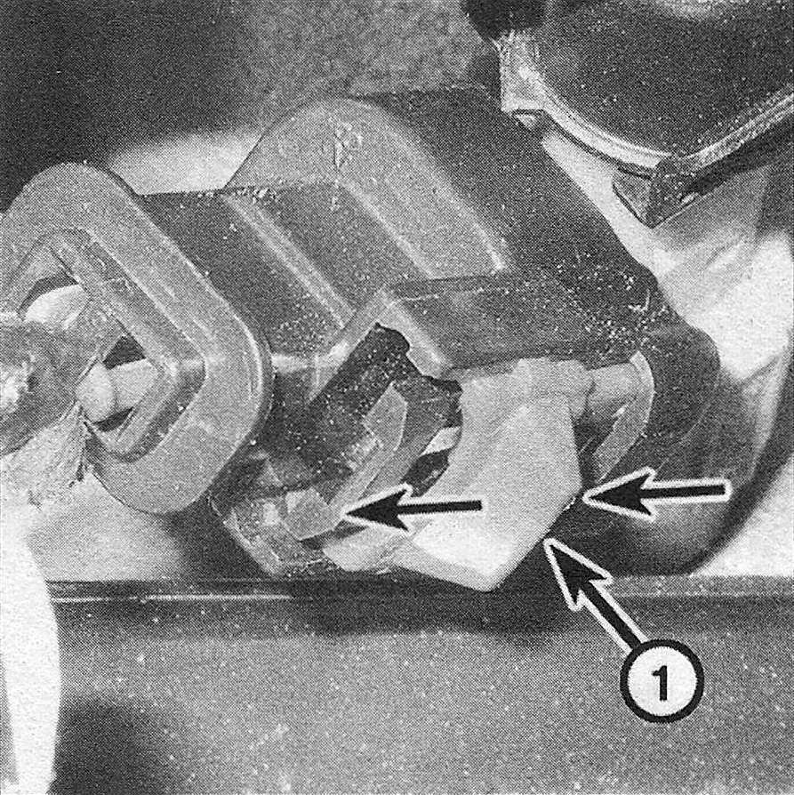 RAM Trucks Fuel and exhaust systems - gasoline engines To disconnect the electrical connector from the injector on a 3.7L V6 or 4.7L V8, move the slider (1) up (away from the injector)