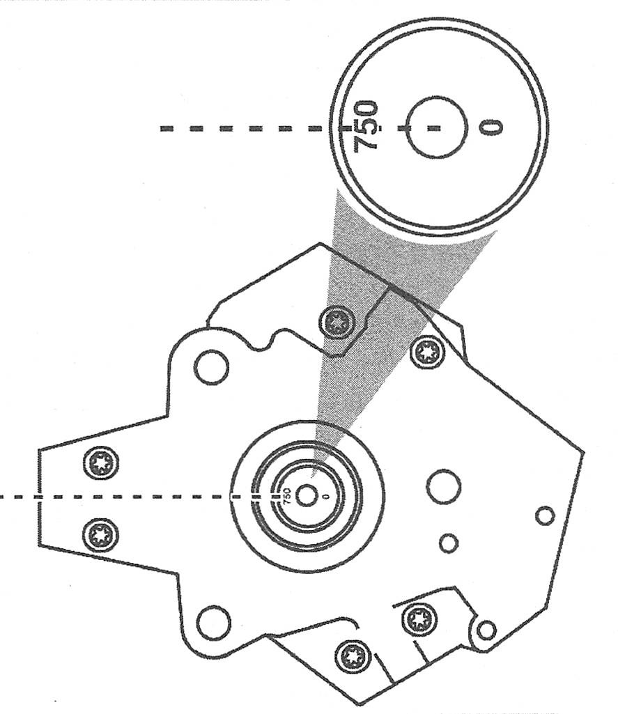 RAM Trucks Fuel and exhaust systems - diesel engine Set the fuel injection pump phasing with the digit "5" in the 9 o'clock position