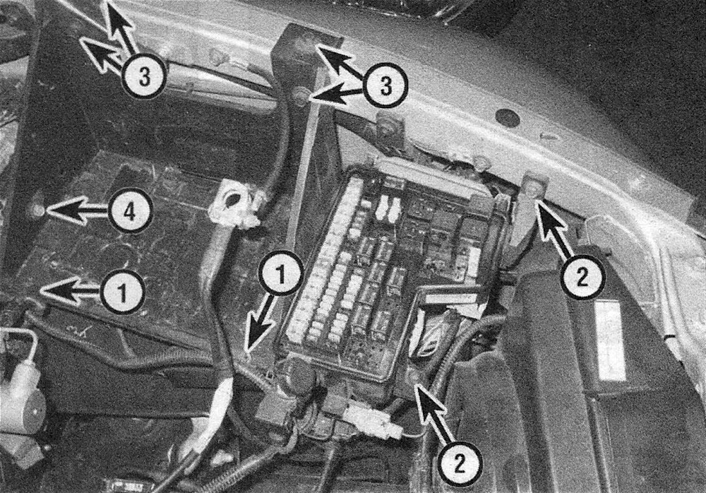 RAM Trucks Engine electrical systems Top battery tray mounting details