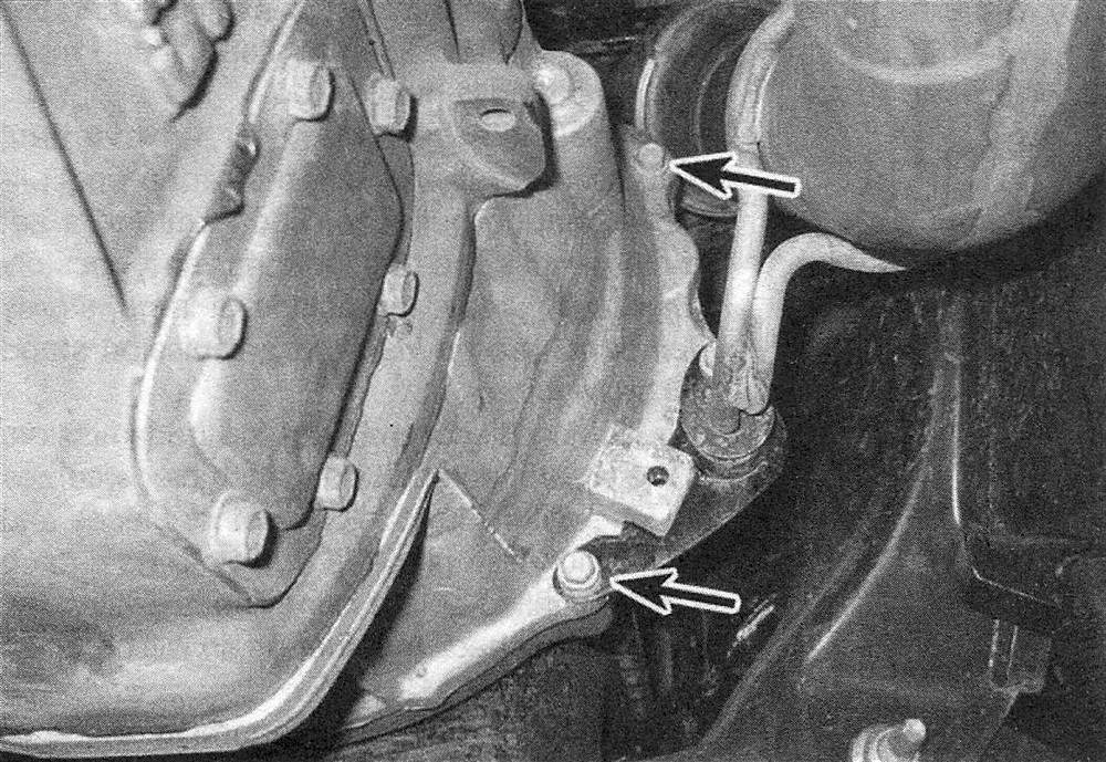 RAM Trucks Right-side transmission mounting bolts (not all bolts are visible in this photo)